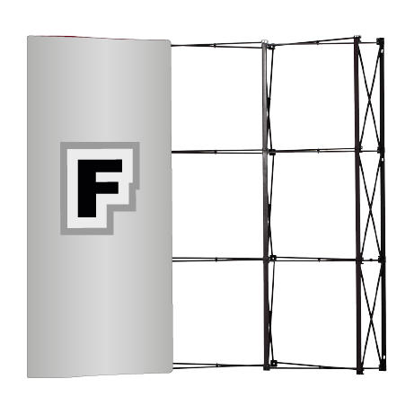 Pop-Up Faltwand | 2 x 3 Felder gebogen | einseitig bedruckt